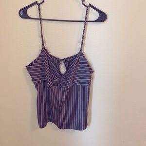 Black and white stripped tank